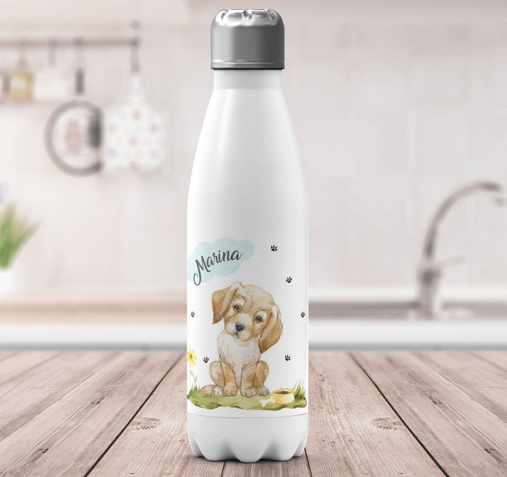 Thermo Trinkflasche Mein bester Freund ist ein Golden Retriever personalisiert mit Wunschname - von Mikalino