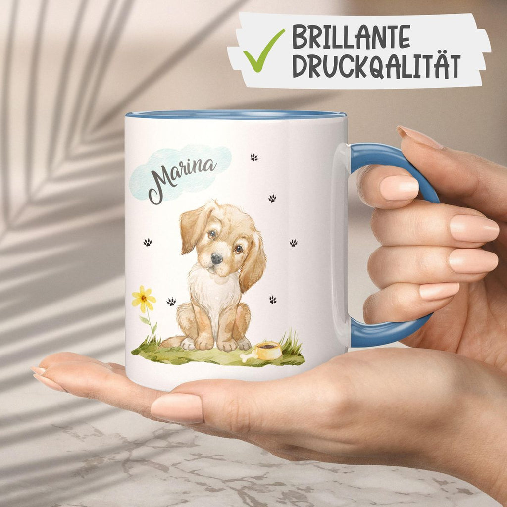 Keramik Tasse Mein bester Freund ist ein Golden Retriever personalisiert mit Wunschname - von Mikalino