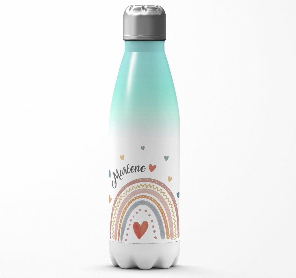 Thermo Trinkflasche Ein bunter Regenbogen Rainbow personalisiert mit Wunschname - von Mikalino