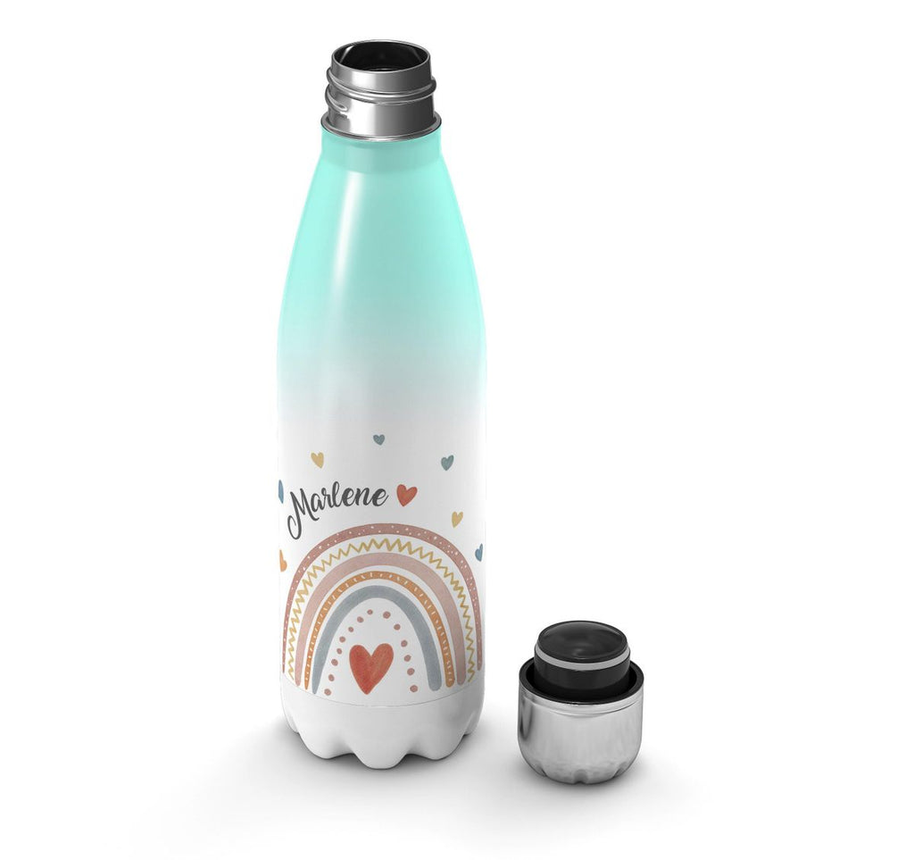 Thermo Trinkflasche Ein bunter Regenbogen Rainbow personalisiert mit Wunschname - von Mikalino