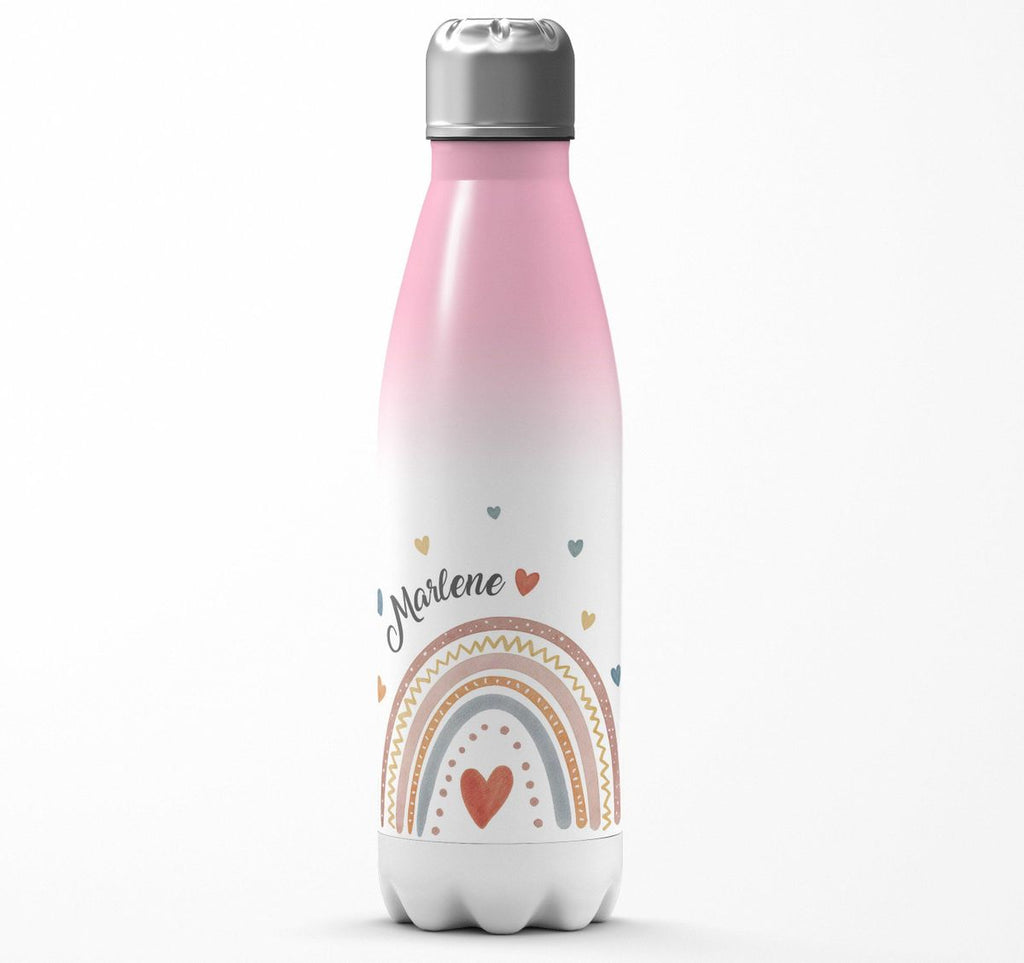 Thermo Trinkflasche Ein bunter Regenbogen Rainbow personalisiert mit Wunschname - von Mikalino