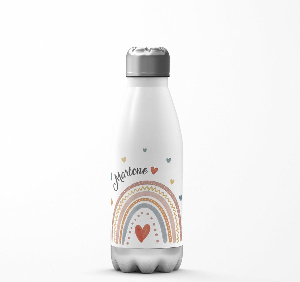 Thermo Trinkflasche Ein bunter Regenbogen Rainbow personalisiert mit Wunschname - von Mikalino