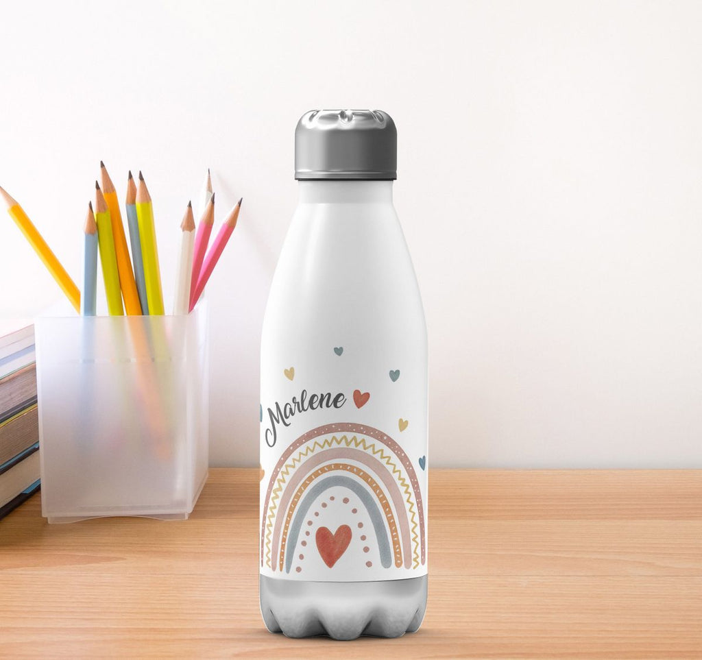 Thermo Trinkflasche Ein bunter Regenbogen Rainbow personalisiert mit Wunschname - von Mikalino