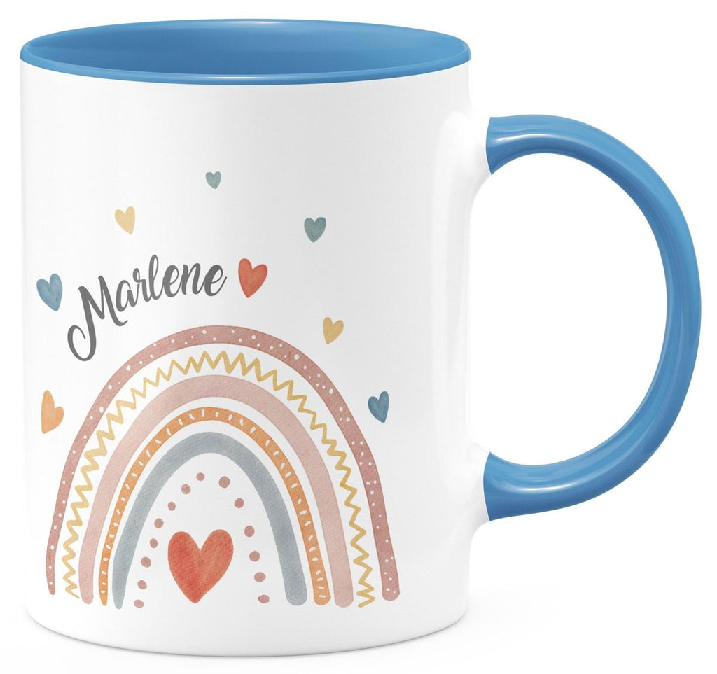 Keramik Tasse Ein bunter Regenbogen Rainbow personalisiert mit Wunschname - von Mikalino