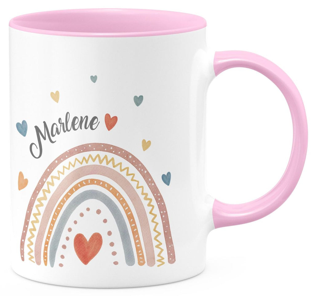 Keramik Tasse Ein bunter Regenbogen Rainbow personalisiert mit Wunschname - von Mikalino