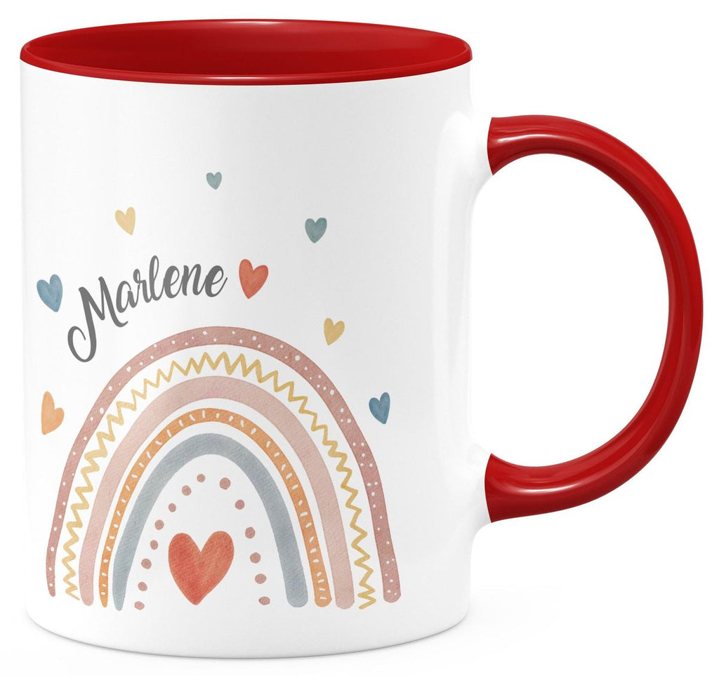 Keramik Tasse Ein bunter Regenbogen Rainbow personalisiert mit Wunschname - von Mikalino