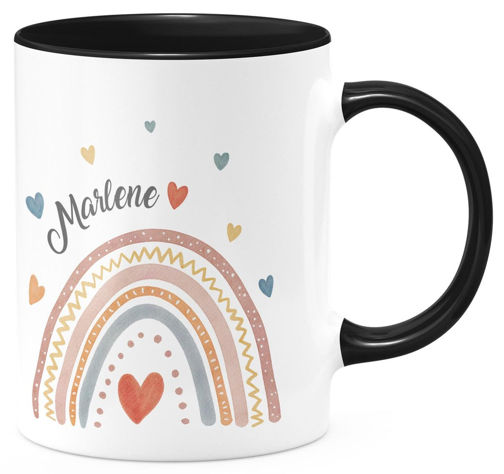 Keramik Tasse Ein bunter Regenbogen Rainbow personalisiert mit Wunschname - von Mikalino