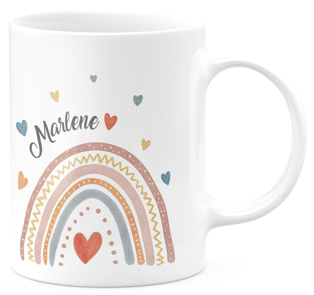 Keramik Tasse Ein bunter Regenbogen Rainbow personalisiert mit Wunschname - von Mikalino