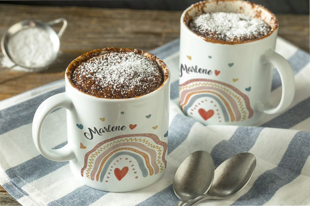 Keramik Tasse Ein bunter Regenbogen Rainbow personalisiert mit Wunschname - von Mikalino