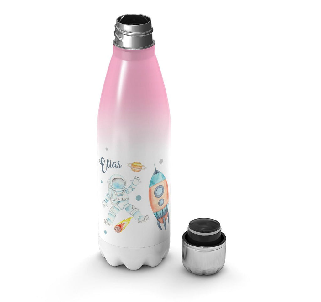 Thermo Trinkflasche Astronaut - ein Flug ins All personalisiert mit Wunschname - von Mikalino