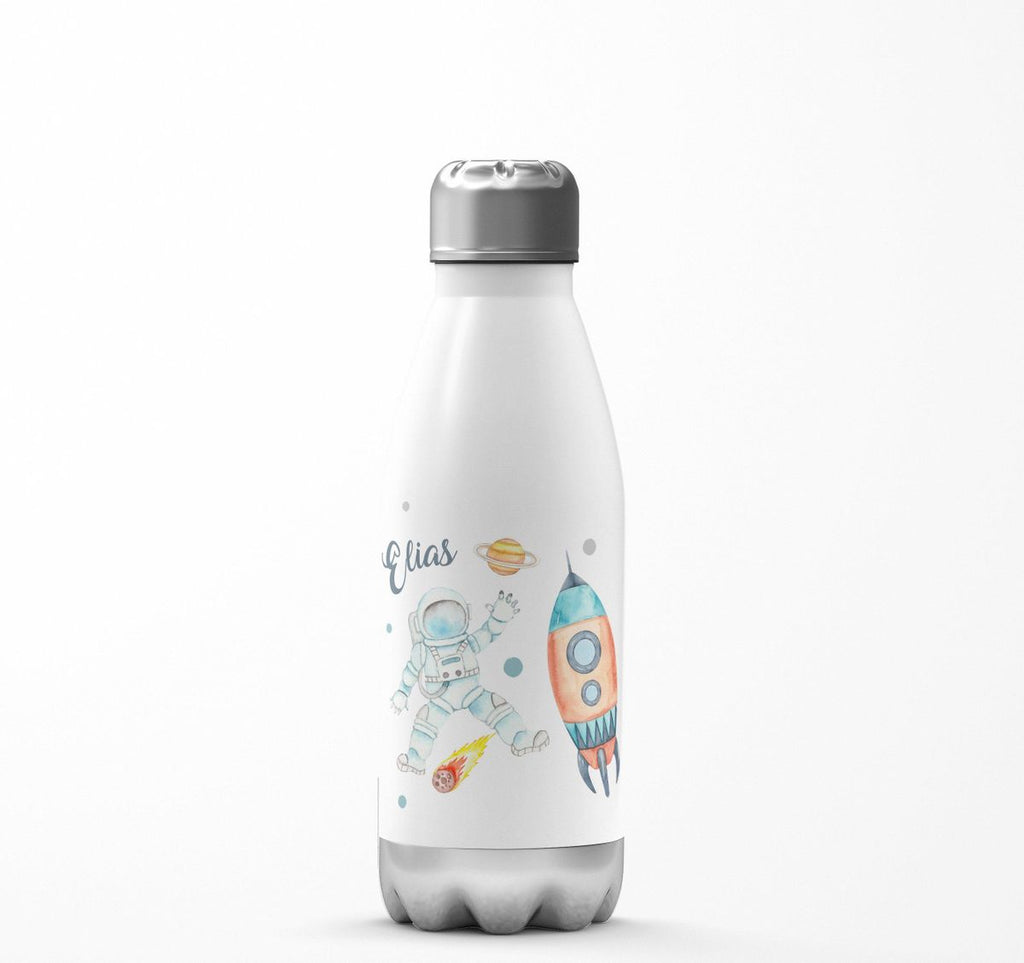 Thermo Trinkflasche Astronaut - ein Flug ins All personalisiert mit Wunschname - von Mikalino