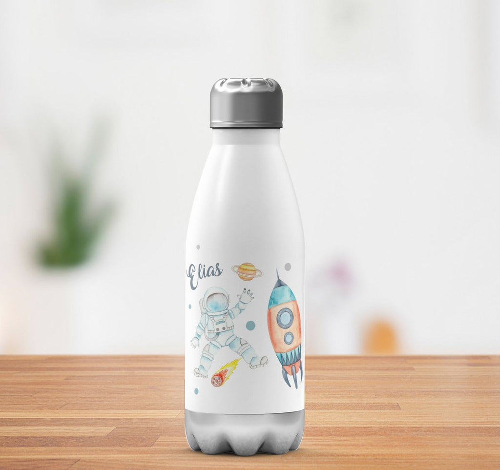 Thermo Trinkflasche Astronaut - ein Flug ins All personalisiert mit Wunschname - von Mikalino