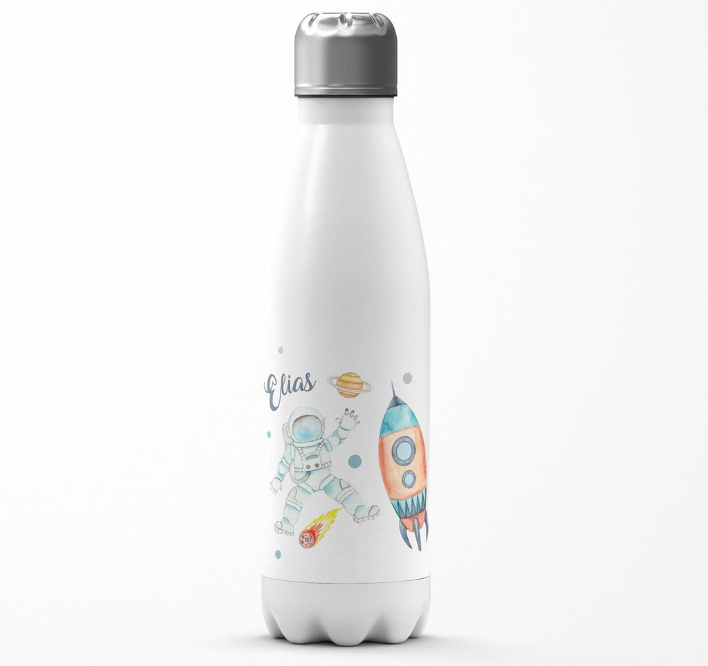 Thermo Trinkflasche Astronaut - ein Flug ins All personalisiert mit Wunschname - von Mikalino