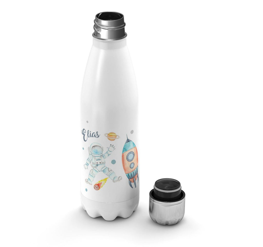 Thermo Trinkflasche Astronaut - ein Flug ins All personalisiert mit Wunschname - von Mikalino