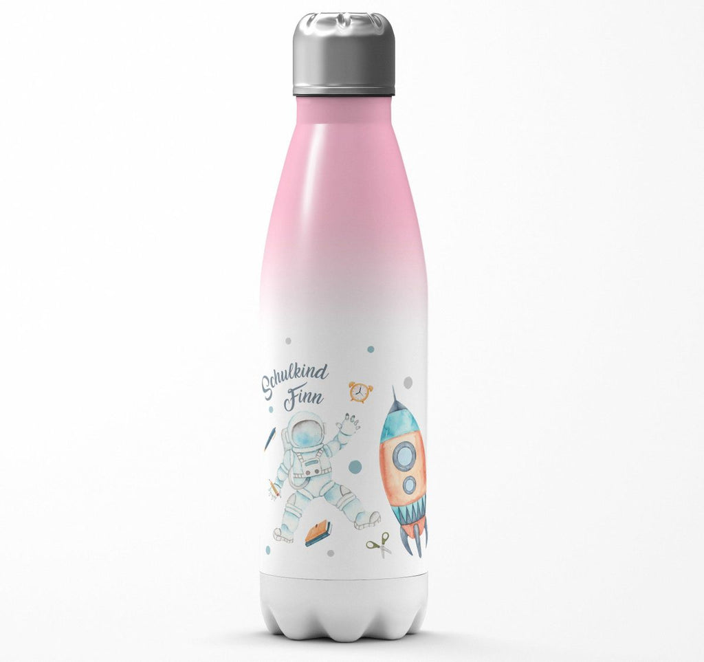 Thermo Trinkflasche Astronaut Schulkind - ein Flug ins All personalisiert mit Wunschname - von Mikalino