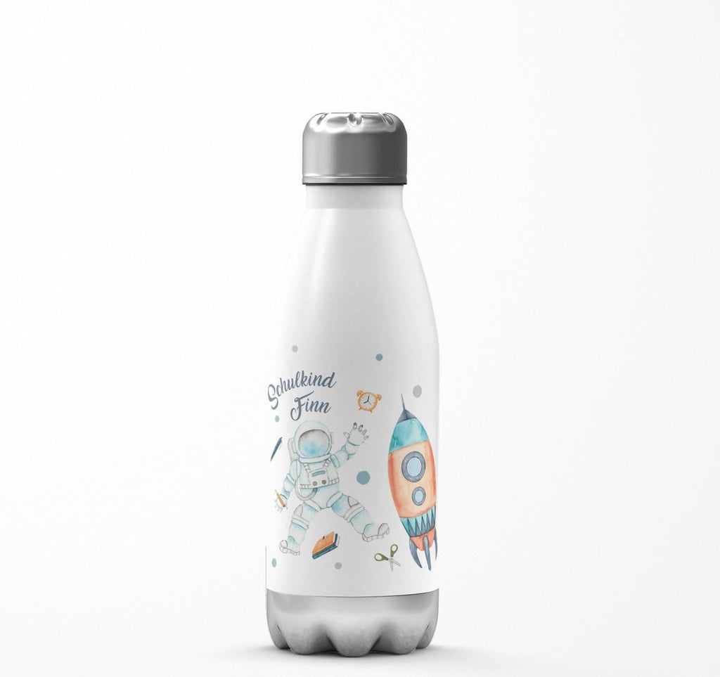 Thermo Trinkflasche Astronaut Schulkind - ein Flug ins All personalisiert mit Wunschname - von Mikalino