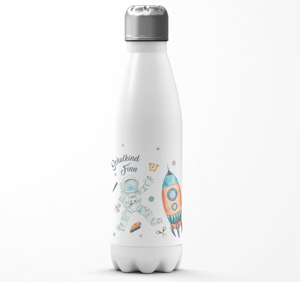 Thermo Trinkflasche Astronaut Schulkind - ein Flug ins All personalisiert mit Wunschname - von Mikalino