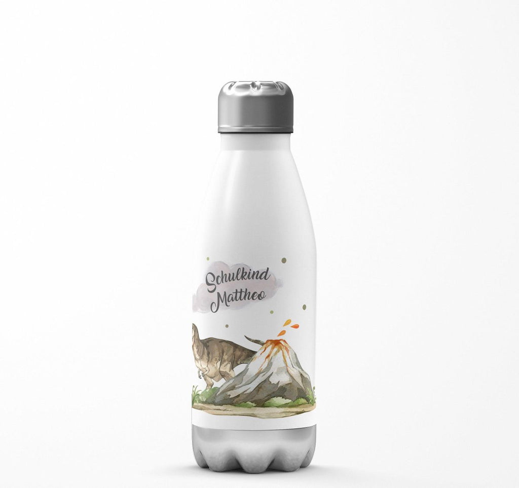 Thermo Trinkflasche Tyrannosaurus Rex Schulkind personalisiert mit Wunschname - von Mikalino