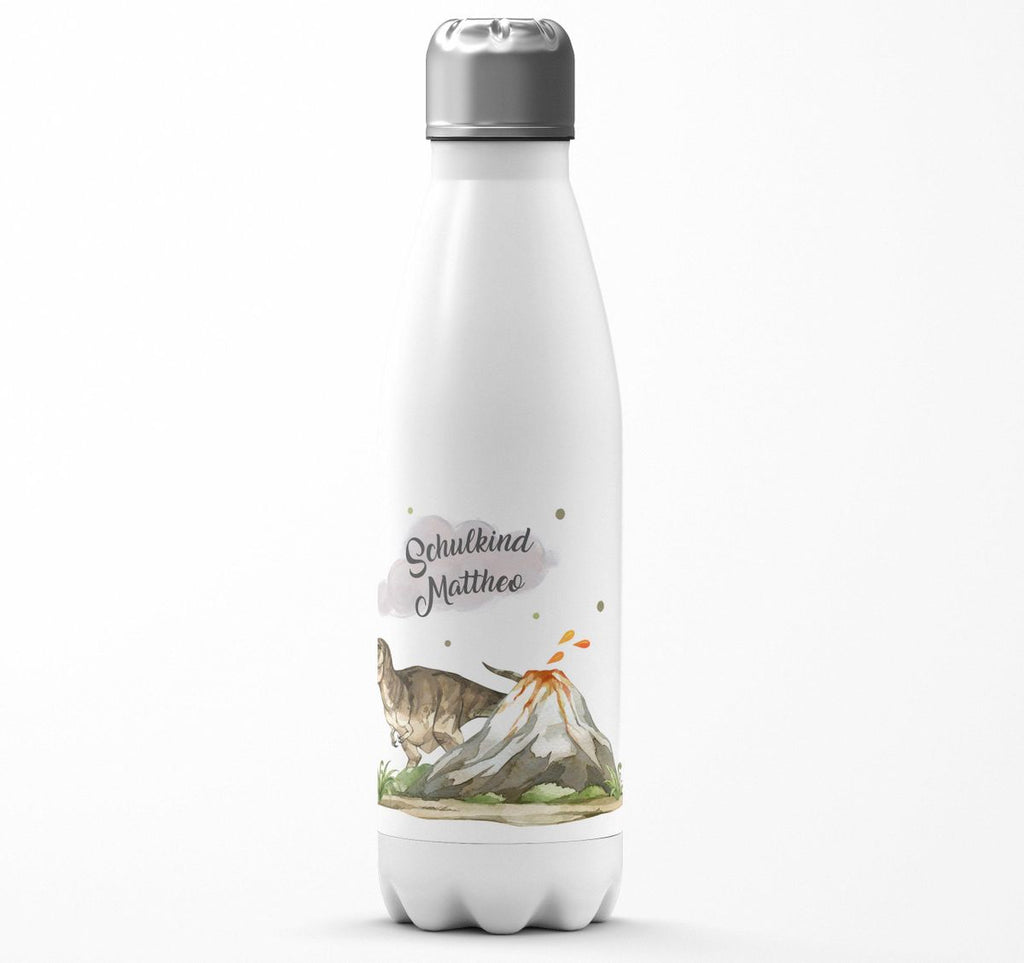 Thermo Trinkflasche Tyrannosaurus Rex Schulkind personalisiert mit Wunschname - von Mikalino