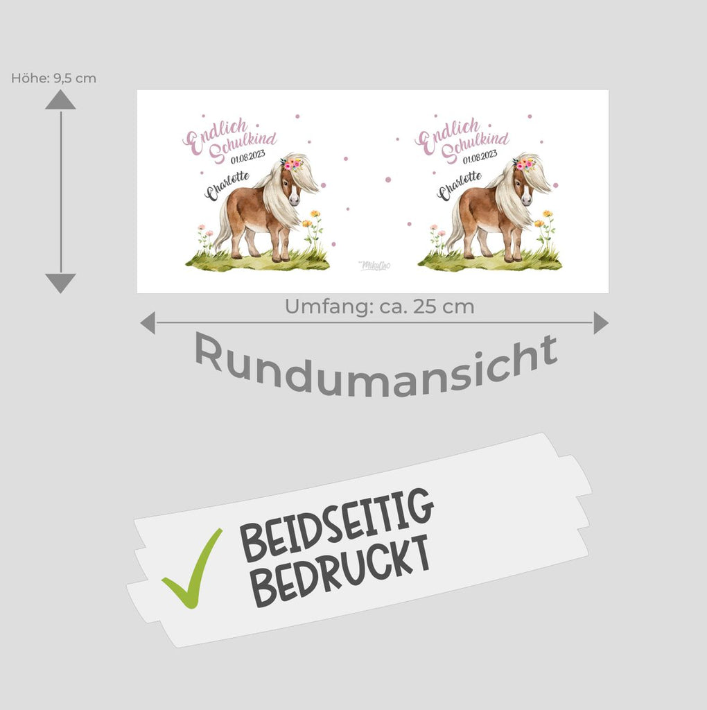 Kinder Spardose Pferd / Pony Schulkind personalisiert mit Wunschname - von Mikalino