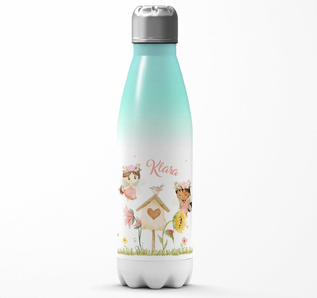 Thermo Trinkflasche Feen mit Vogelhaus personalisiert mit Wunschname - von Mikalino