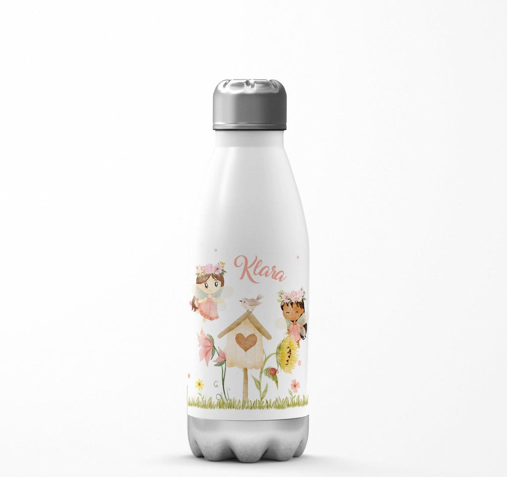 Thermo Trinkflasche Feen mit Vogelhaus personalisiert mit Wunschname - von Mikalino