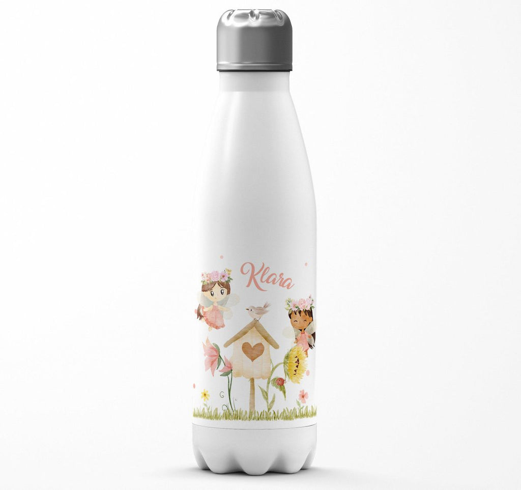 Thermo Trinkflasche Feen mit Vogelhaus personalisiert mit Wunschname - von Mikalino