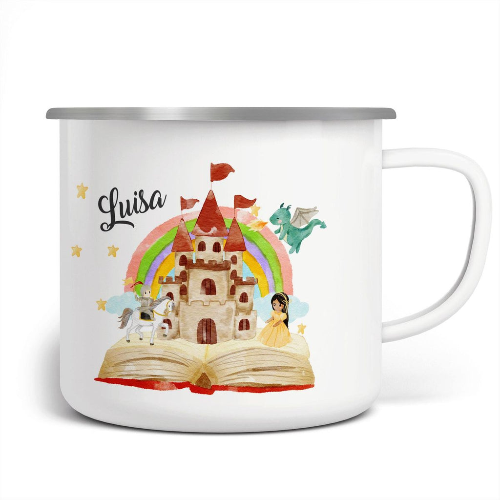 Emaille Tasse Prinzessinschloss personalisiert mit Wunschname - von Mikalino