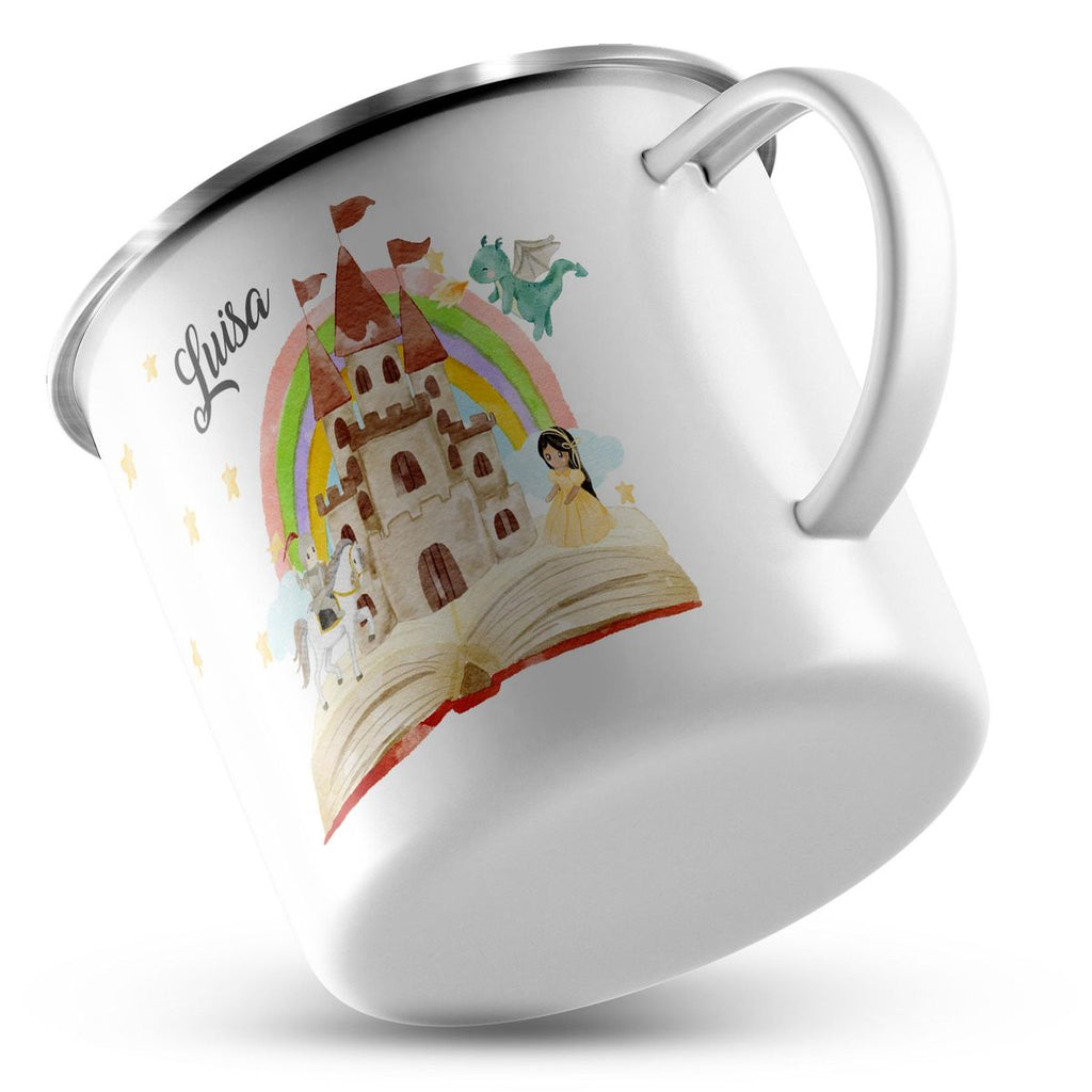 Emaille Tasse Prinzessinschloss personalisiert mit Wunschname - von Mikalino