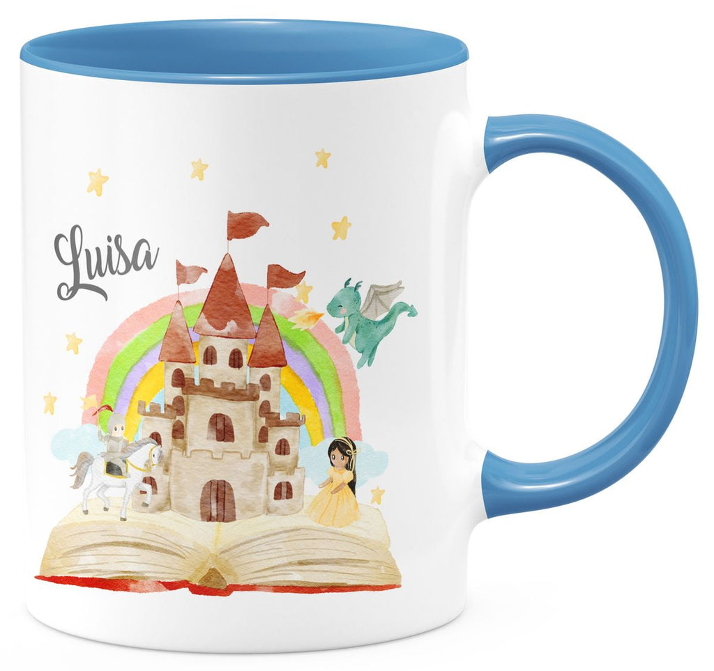 Keramik Tasse Prinzessinschloss personalisiert mit Wunschname - von Mikalino