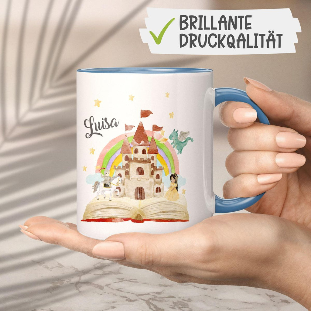 Keramik Tasse Prinzessinschloss personalisiert mit Wunschname - von Mikalino