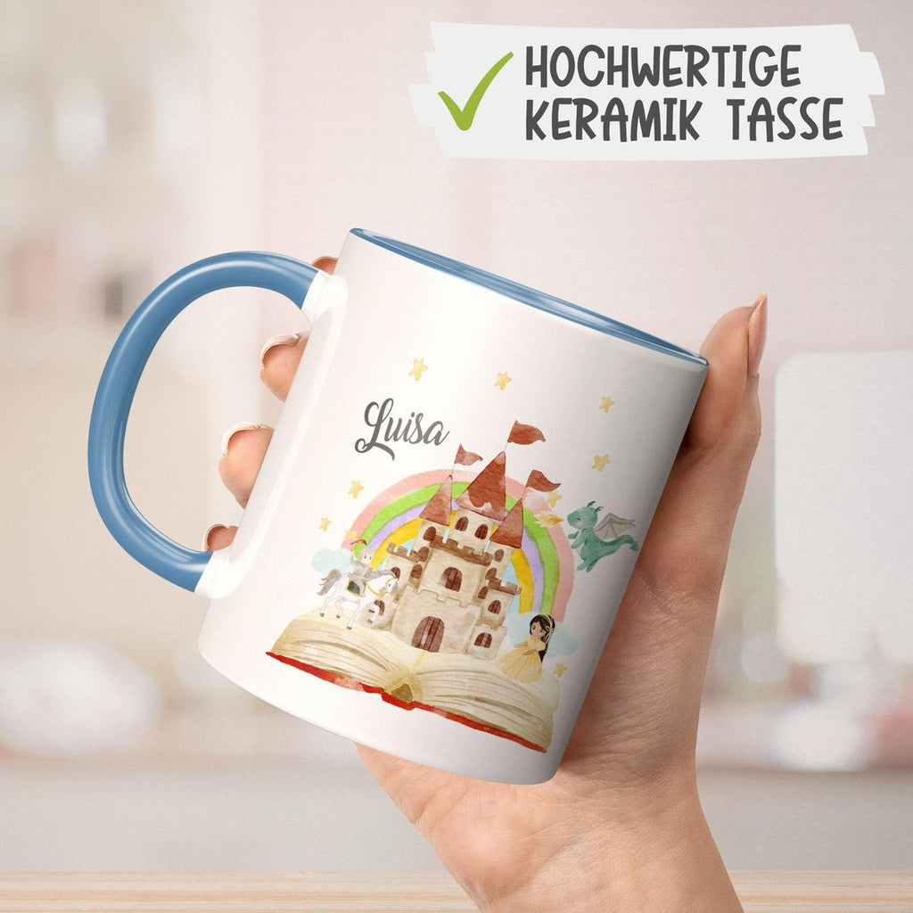 Keramik Tasse Prinzessinschloss personalisiert mit Wunschname - von Mikalino