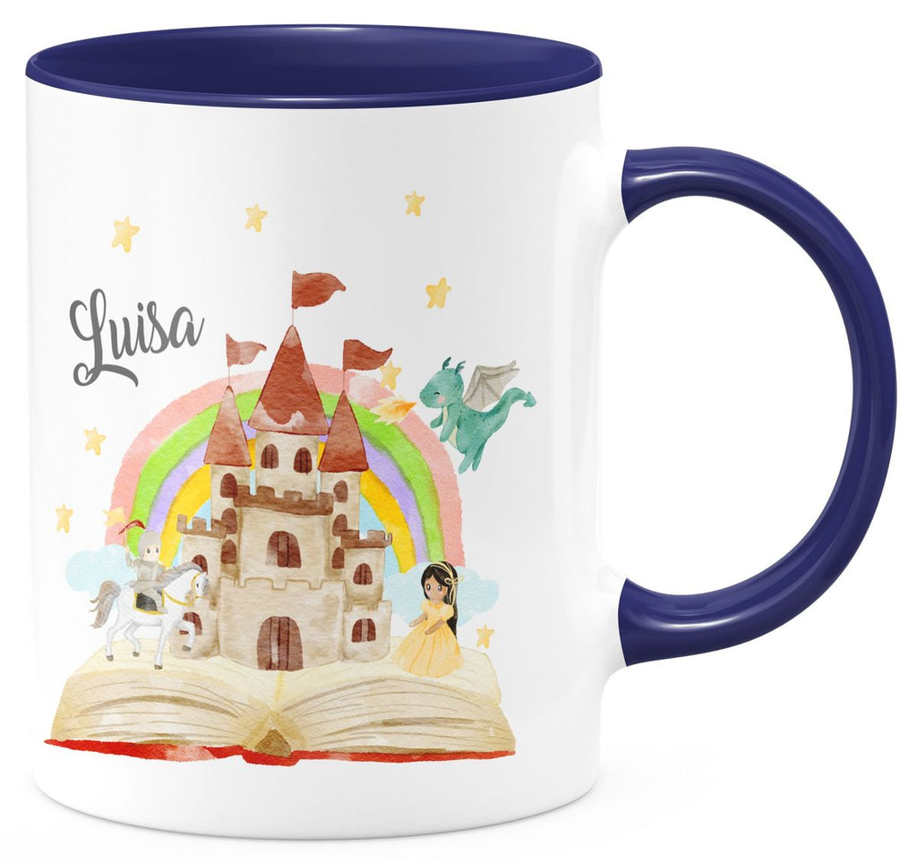 Keramik Tasse Prinzessinschloss personalisiert mit Wunschname - von Mikalino