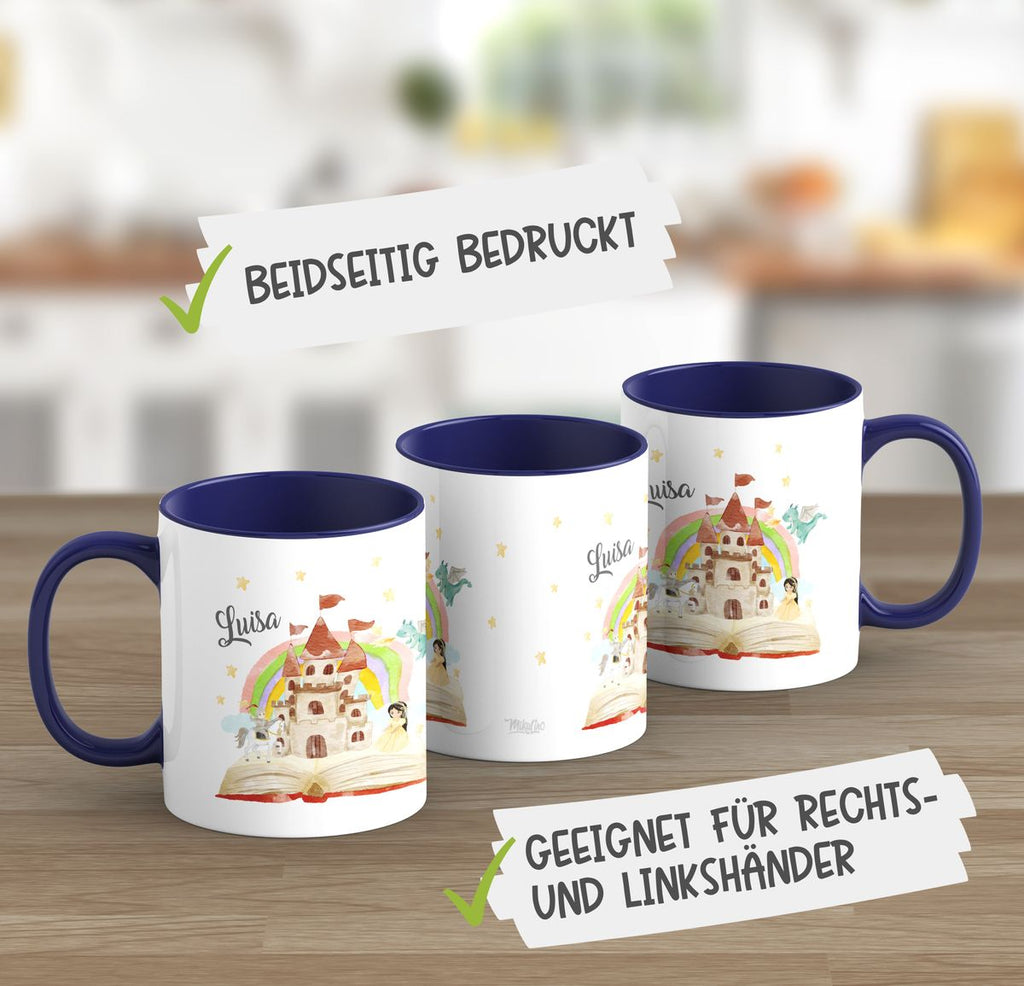 Keramik Tasse Prinzessinschloss personalisiert mit Wunschname - von Mikalino