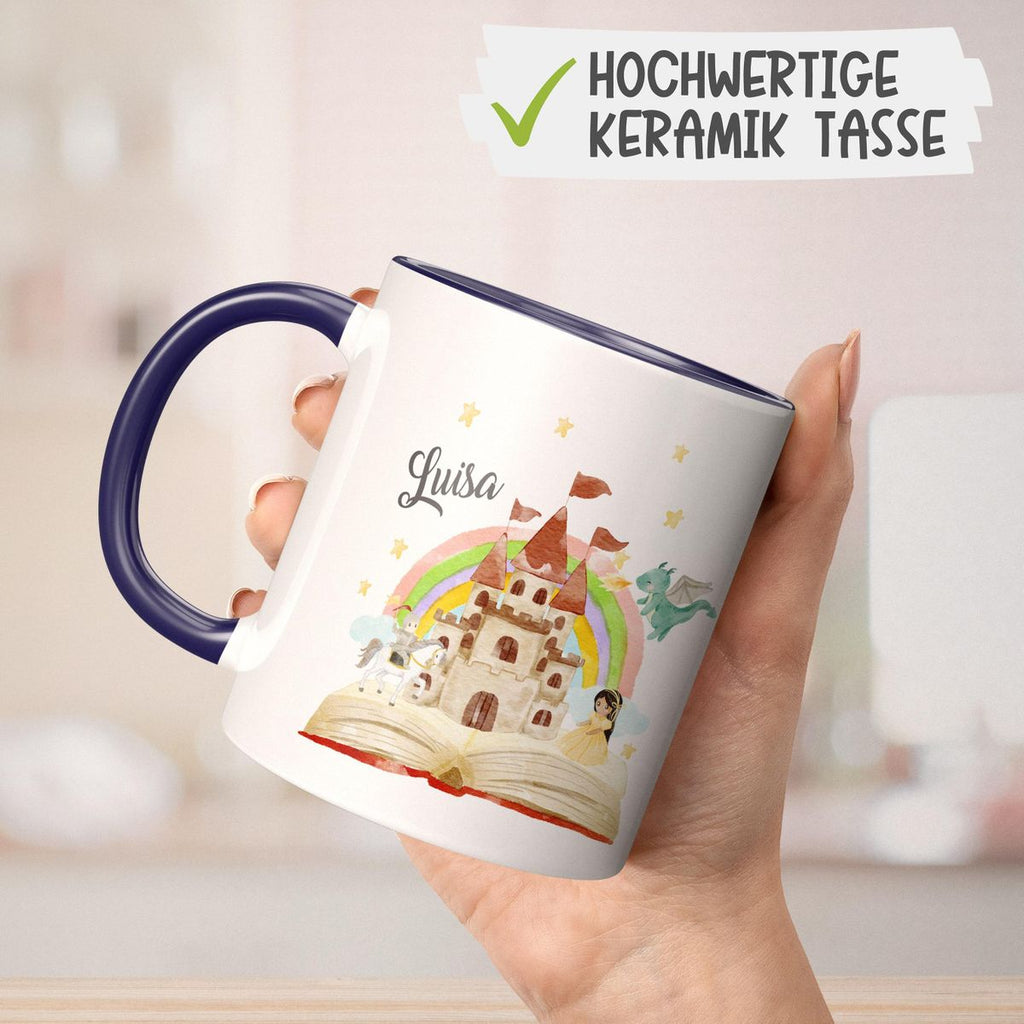 Keramik Tasse Prinzessinschloss personalisiert mit Wunschname - von Mikalino