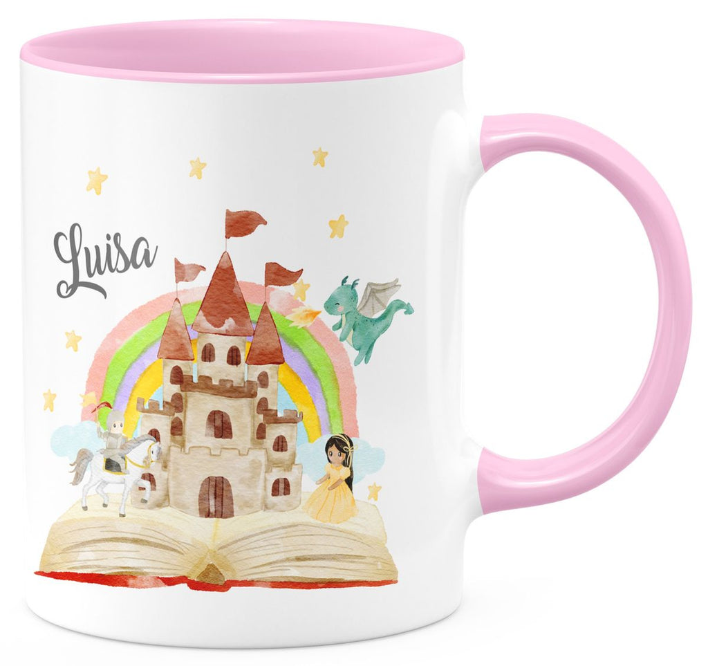 Keramik Tasse Prinzessinschloss personalisiert mit Wunschname - von Mikalino