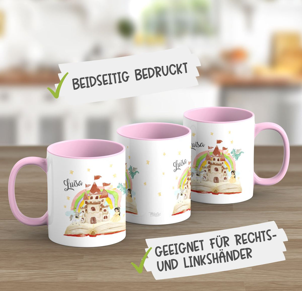 Keramik Tasse Prinzessinschloss personalisiert mit Wunschname - von Mikalino