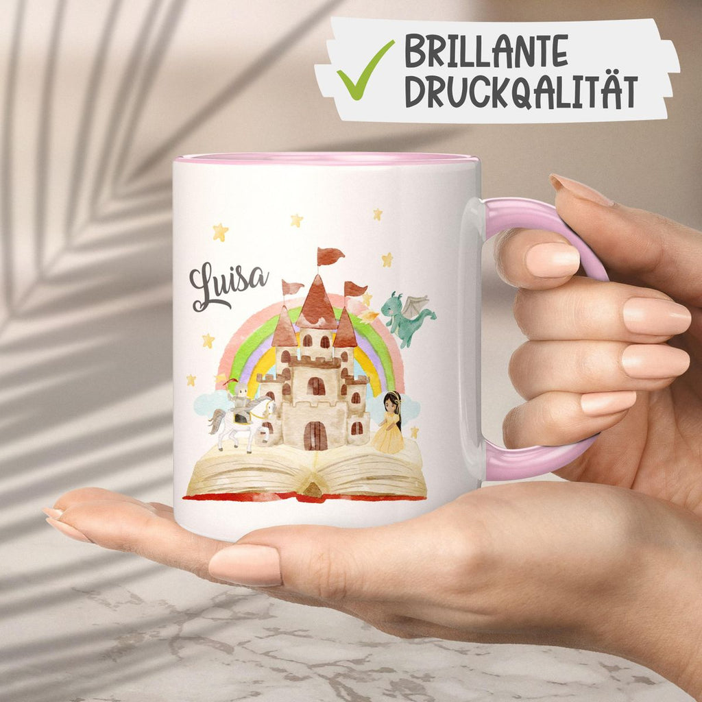 Keramik Tasse Prinzessinschloss personalisiert mit Wunschname - von Mikalino