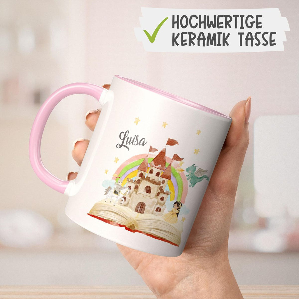 Keramik Tasse Prinzessinschloss personalisiert mit Wunschname - von Mikalino