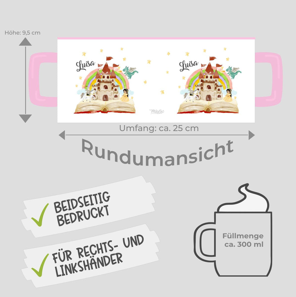 Keramik Tasse Prinzessinschloss personalisiert mit Wunschname - von Mikalino