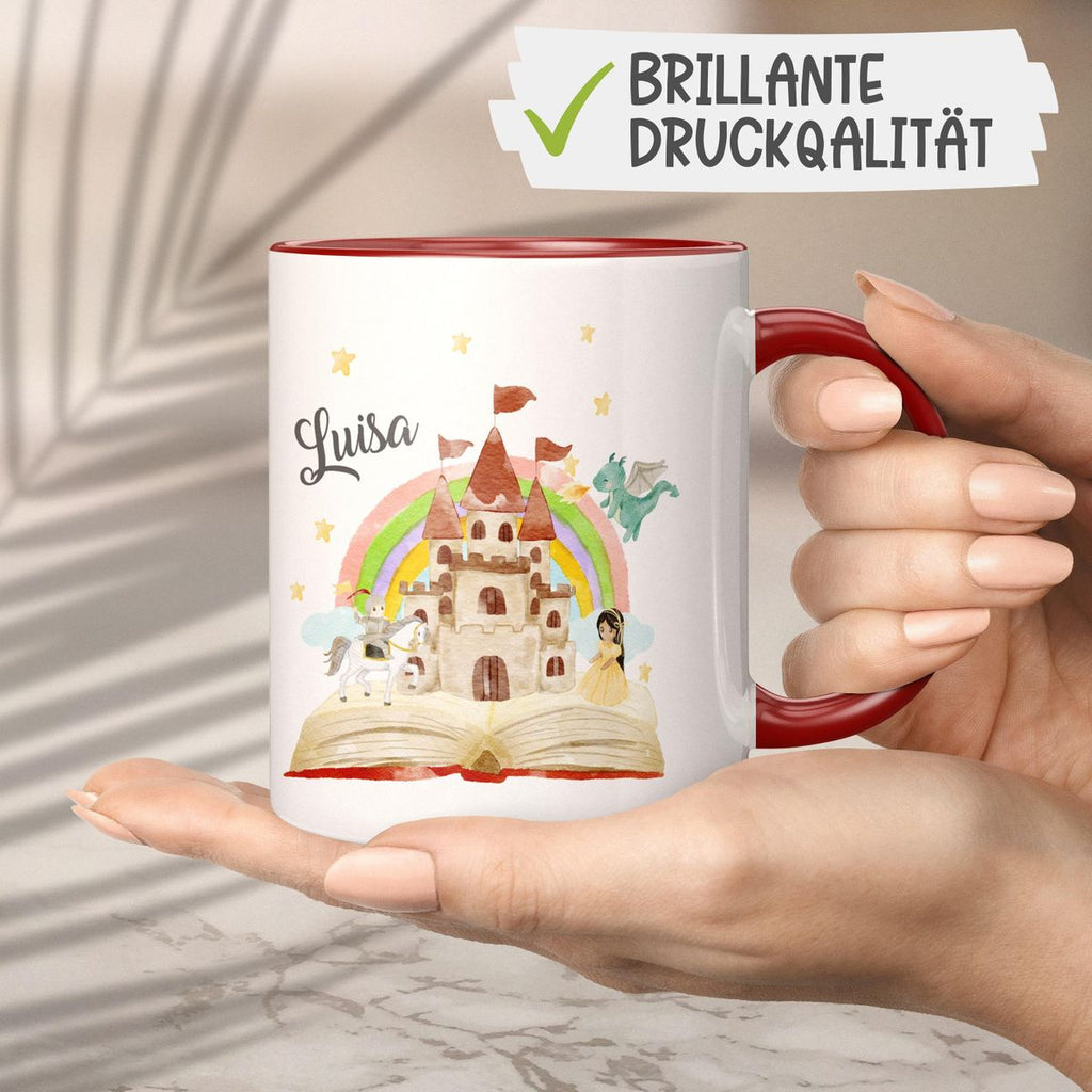 Keramik Tasse Prinzessinschloss personalisiert mit Wunschname - von Mikalino