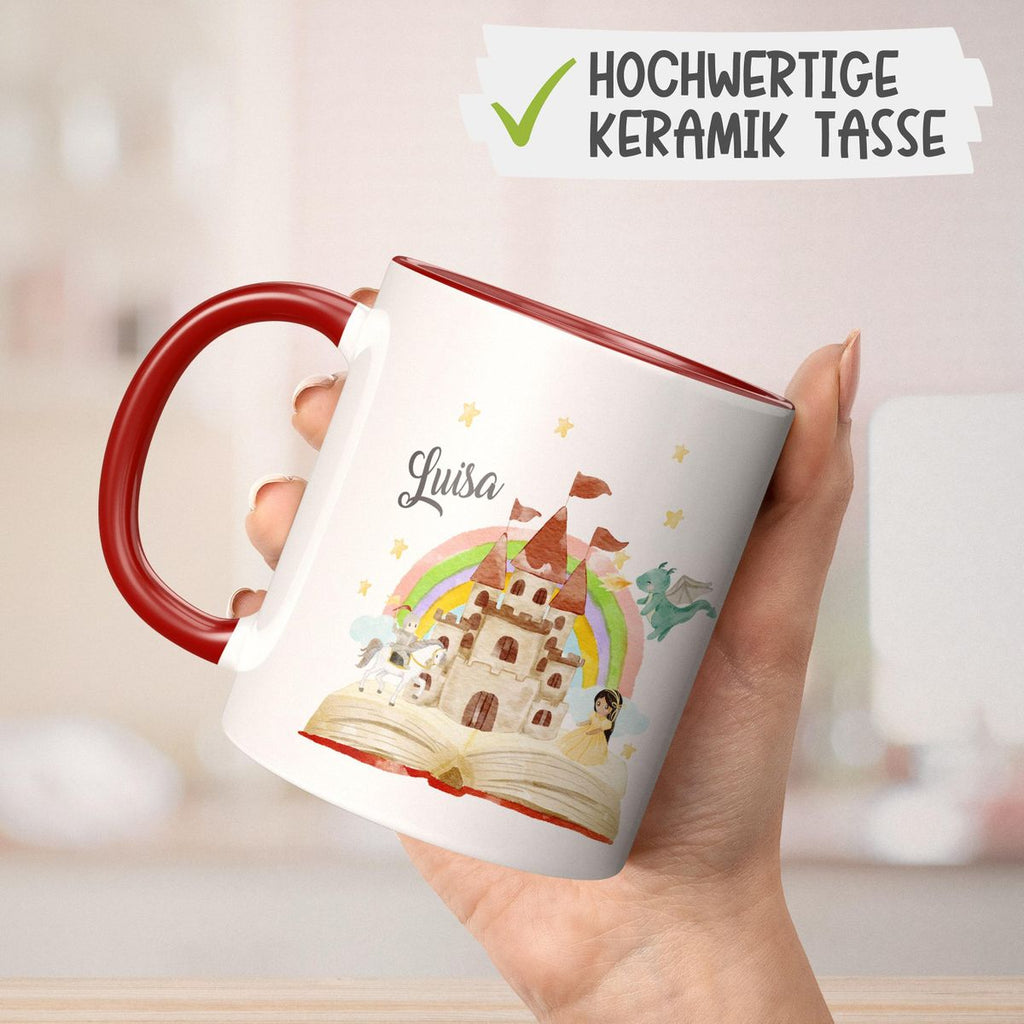 Keramik Tasse Prinzessinschloss personalisiert mit Wunschname - von Mikalino