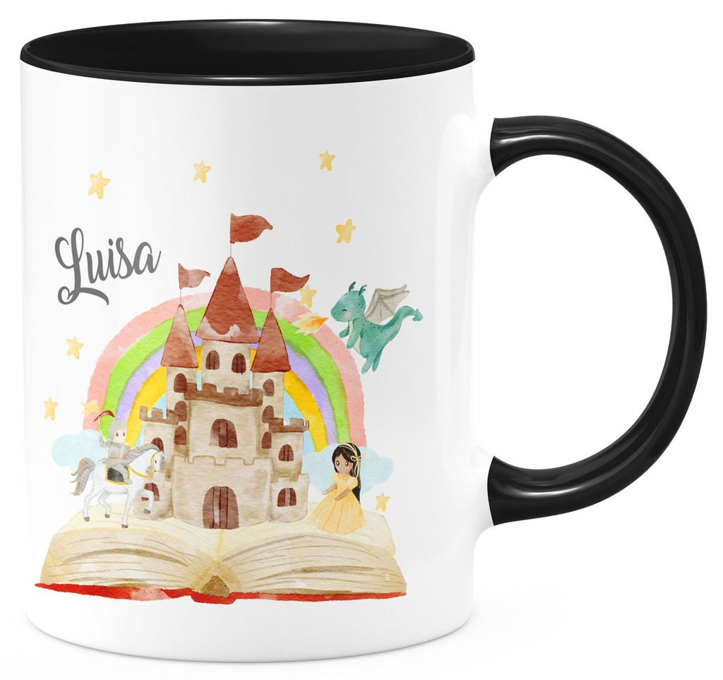 Keramik Tasse Prinzessinschloss personalisiert mit Wunschname - von Mikalino