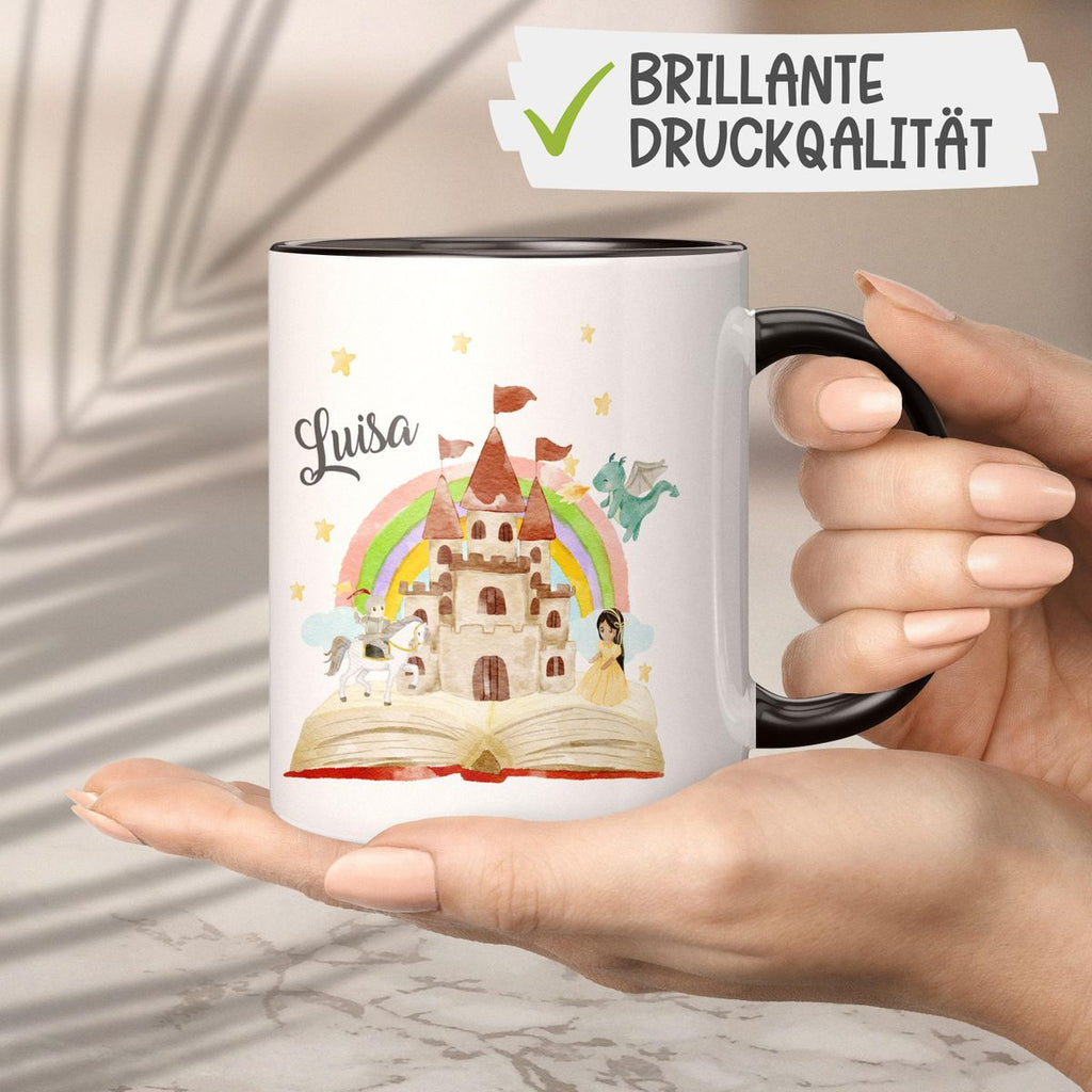 Keramik Tasse Prinzessinschloss personalisiert mit Wunschname - von Mikalino