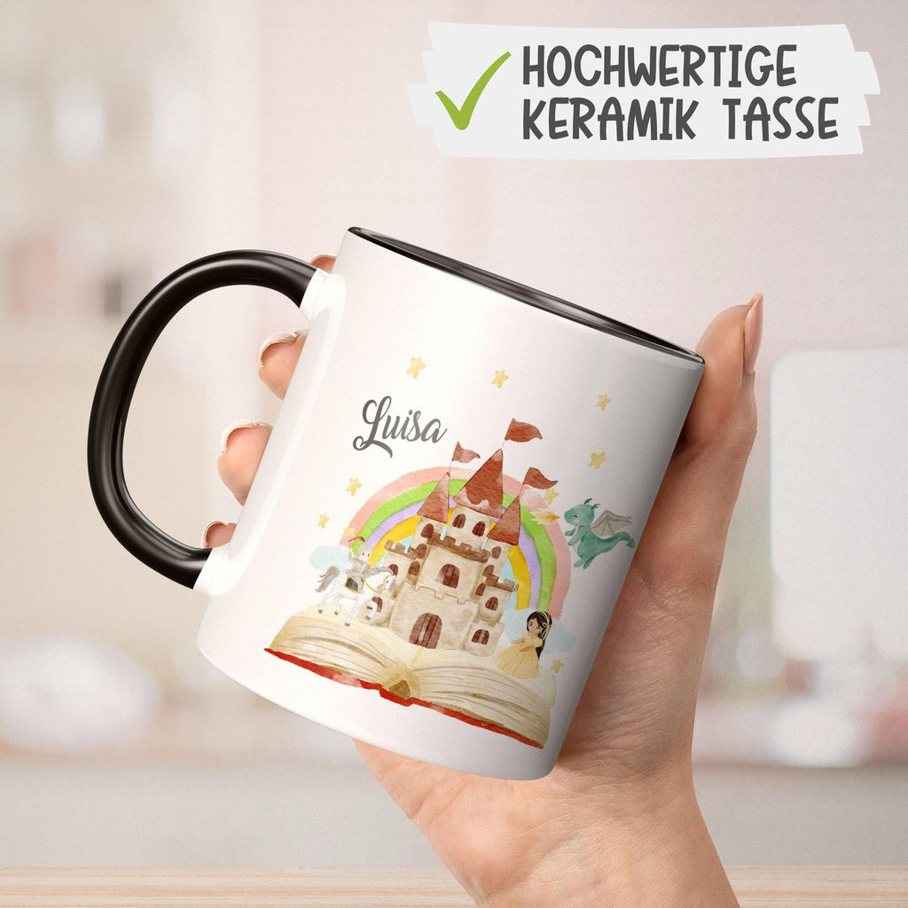 Keramik Tasse Prinzessinschloss personalisiert mit Wunschname - von Mikalino