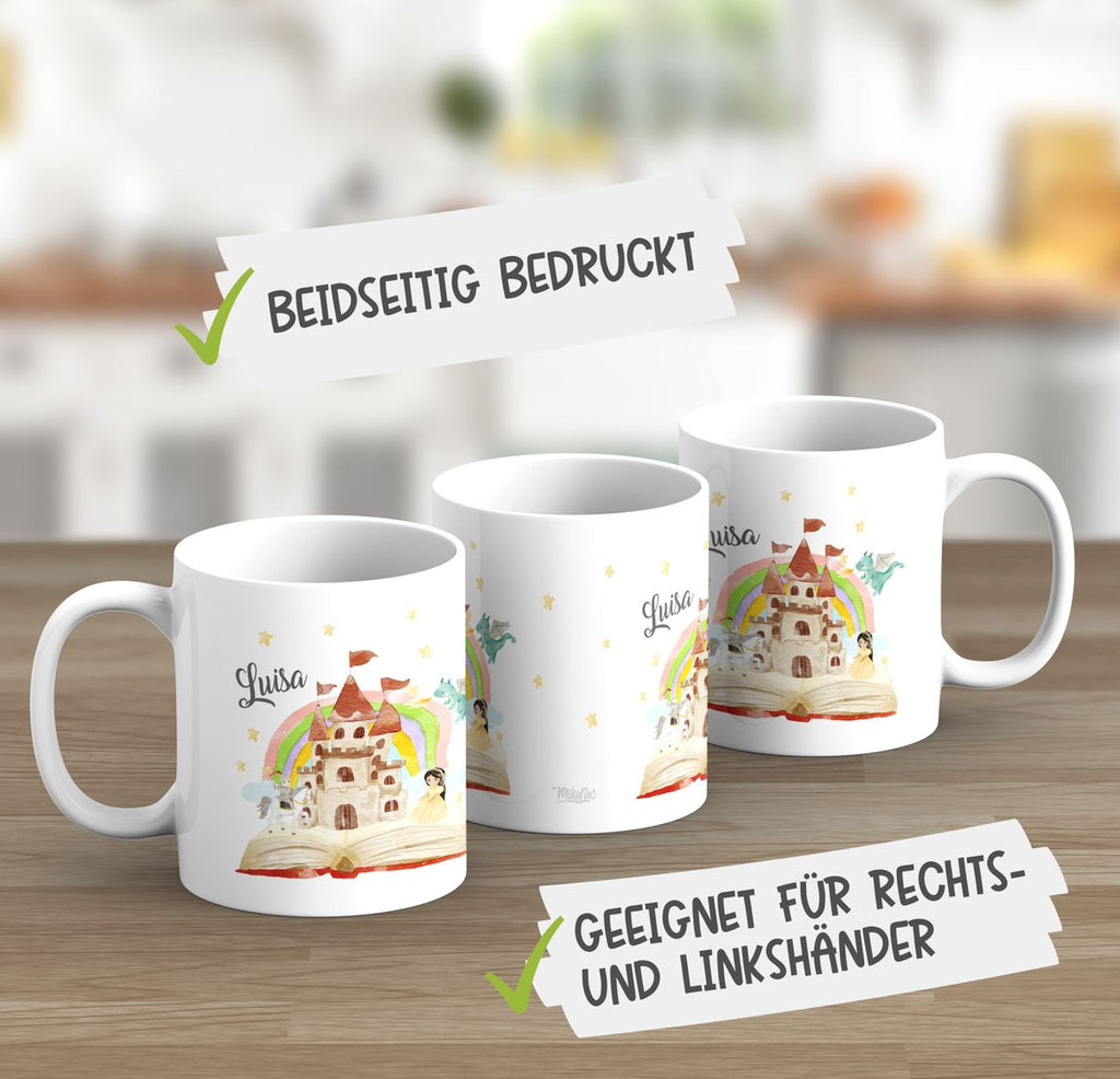 Keramik Tasse Prinzessinschloss personalisiert mit Wunschname - von Mikalino