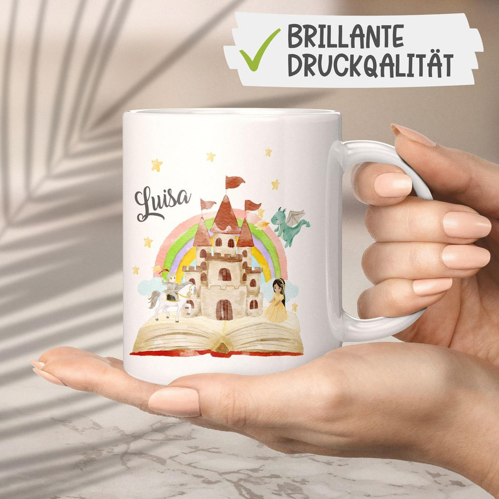 Keramik Tasse Prinzessinschloss personalisiert mit Wunschname - von Mikalino