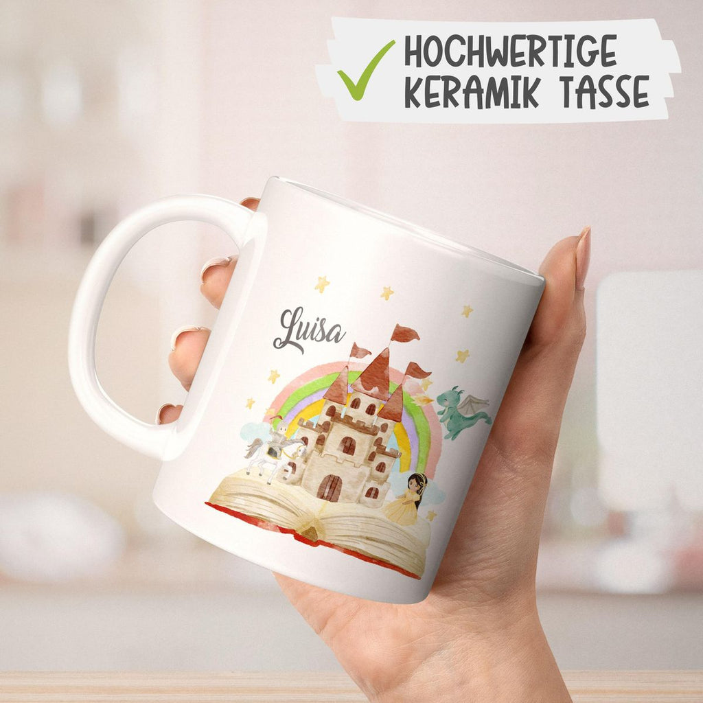 Keramik Tasse Prinzessinschloss personalisiert mit Wunschname - von Mikalino