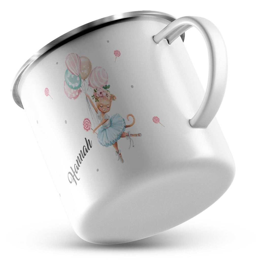 Emaille Tasse Ballerina personalisiert mit Wunschname - von Mikalino