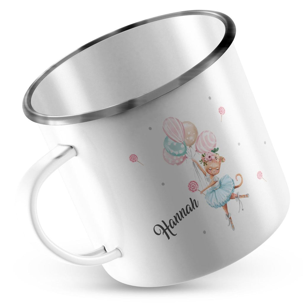 Emaille Tasse Ballerina personalisiert mit Wunschname - von Mikalino